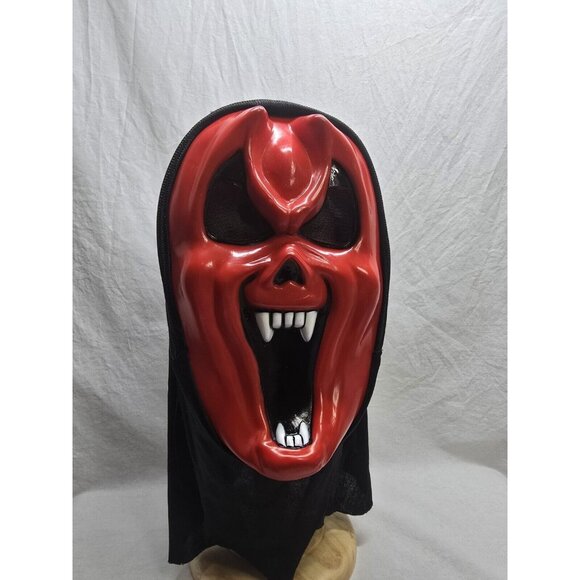 Vintage Funworld Devil Mask Red Evil Face Scream Easter Unlimited - Picture 1 of 11